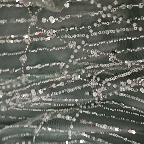 Mint Blue Strapless Sequin Embellished Gown - Picture 14 of 15